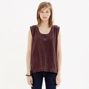 Madewell signal box muscle tee in burgundy